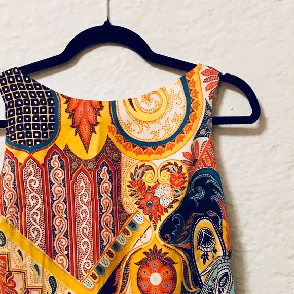 PETER HIDALGO Gorgeous Silk Short Dress Colorful - Picture 3 of 4